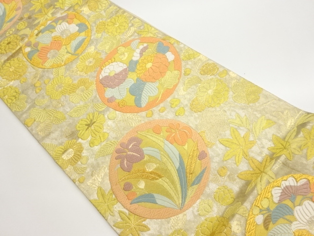 JAPANESE FUKURO OBI / WOVEN FLOWERS